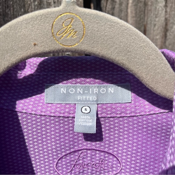 Fox Croft purple non-iron fitted button down shirt size 6 - Picture 5 of 14